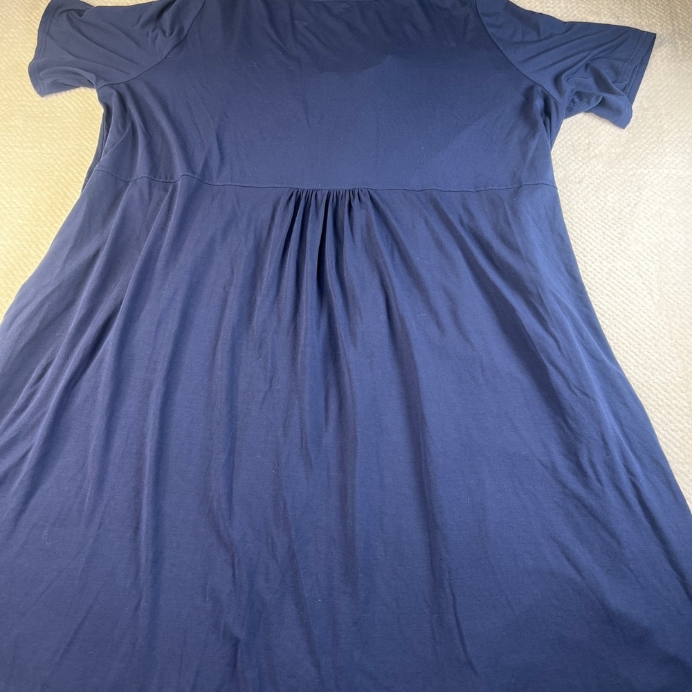 New Blue Sky Clothing Co Womens 2X Navy Bamboo Lycra Button Front Nelly Dress - Picture 2 of 7